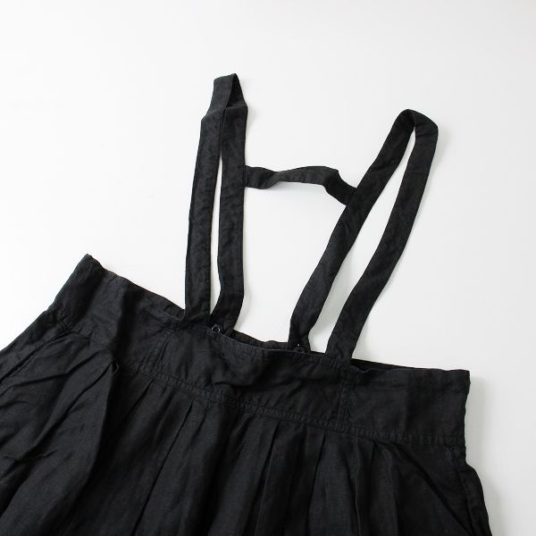 ネストローブリネンタックサスペンダースカートブラックnest Robe 黒