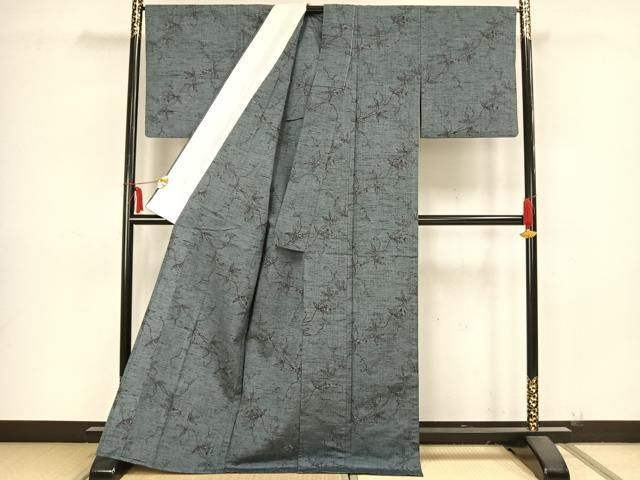 平和屋着物▽上質な紬 単衣 草花文 正絹 逸品 AAAZ9156fy - メルカリ