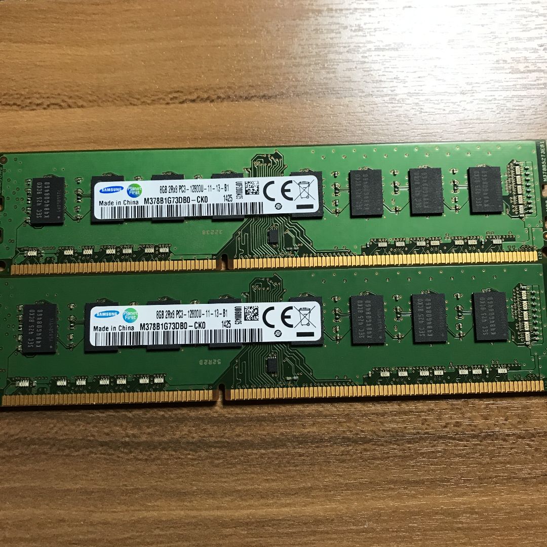 Samsung DDR3 1600Mhz デスクトップ用メモリ8Gx2
