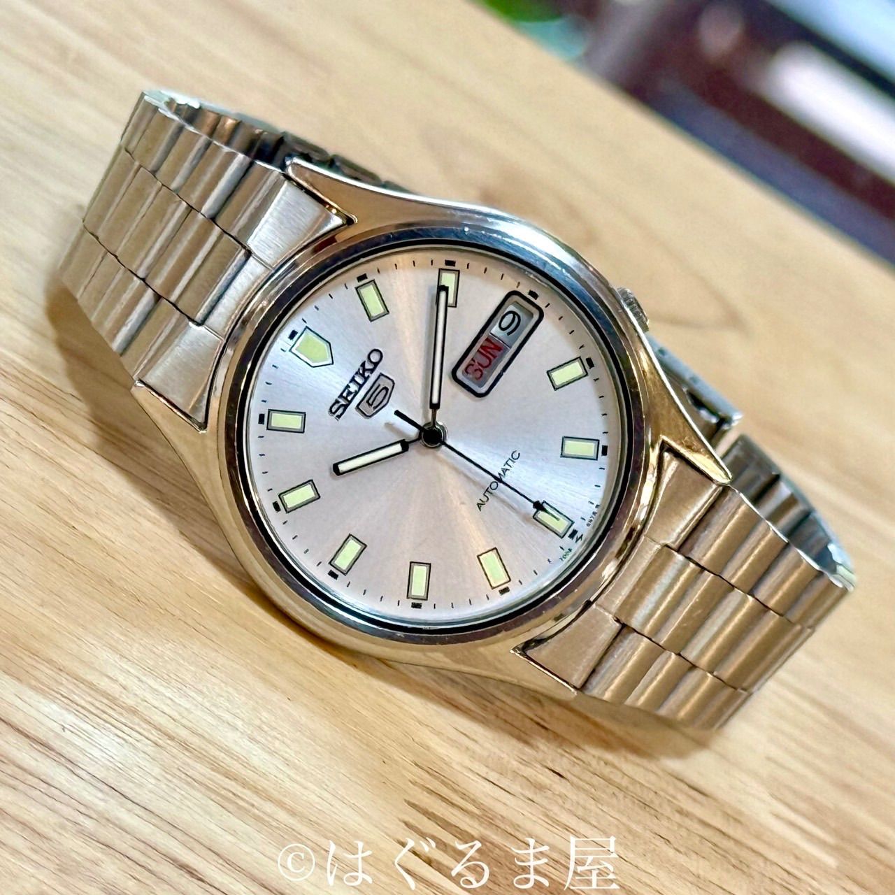 SEIKO セイコー5 自動巻き ヴィンテージ 6309-8980 メンズ 動作良好】セイコー5 メンズ腕時計 ホワイト 自動巻き