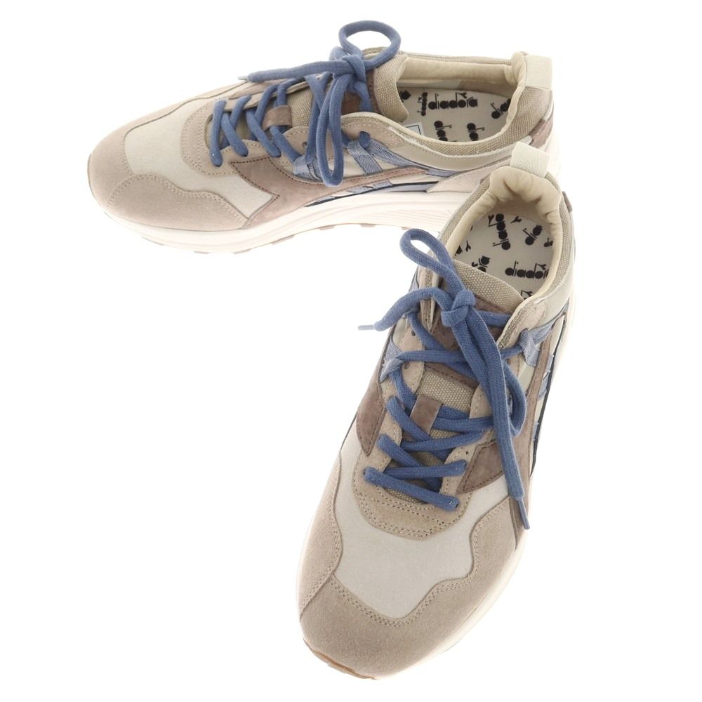 【中古】【未使用】ディアドラ Diadora HERITAGE RAVE SUEDE LEATHER スニーカー グレーxアッシュブラウン×ブルー系【サイズ27.5】【メンズ】