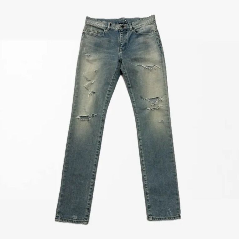 84. Saint Laurent 17AW クラッシュ デストロイ デニム 476095 Y847M