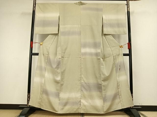 平和屋着物▽北大路魯山人　訪問着　単衣　縞　正絹　逸品　AAAV8390fy 平和屋着物▽北大路魯山人 訪問着 単衣 縞 正絹 逸品 AAAV8390fy