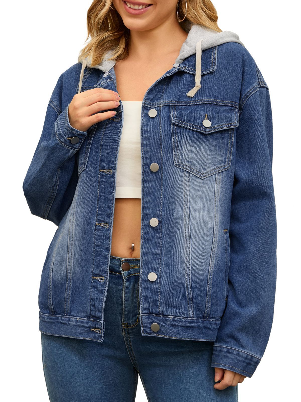 EVISUダークデニム フード付きロングジャケット EVISU（エヴィス 