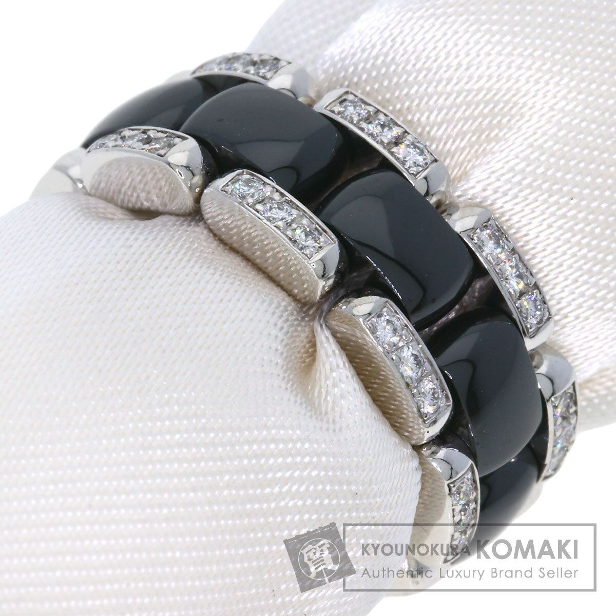 CHANEL シャネル ウルトラリング ダイヤモンド ブラックセラミック リング 指輪 K18WG セラミック レディース
