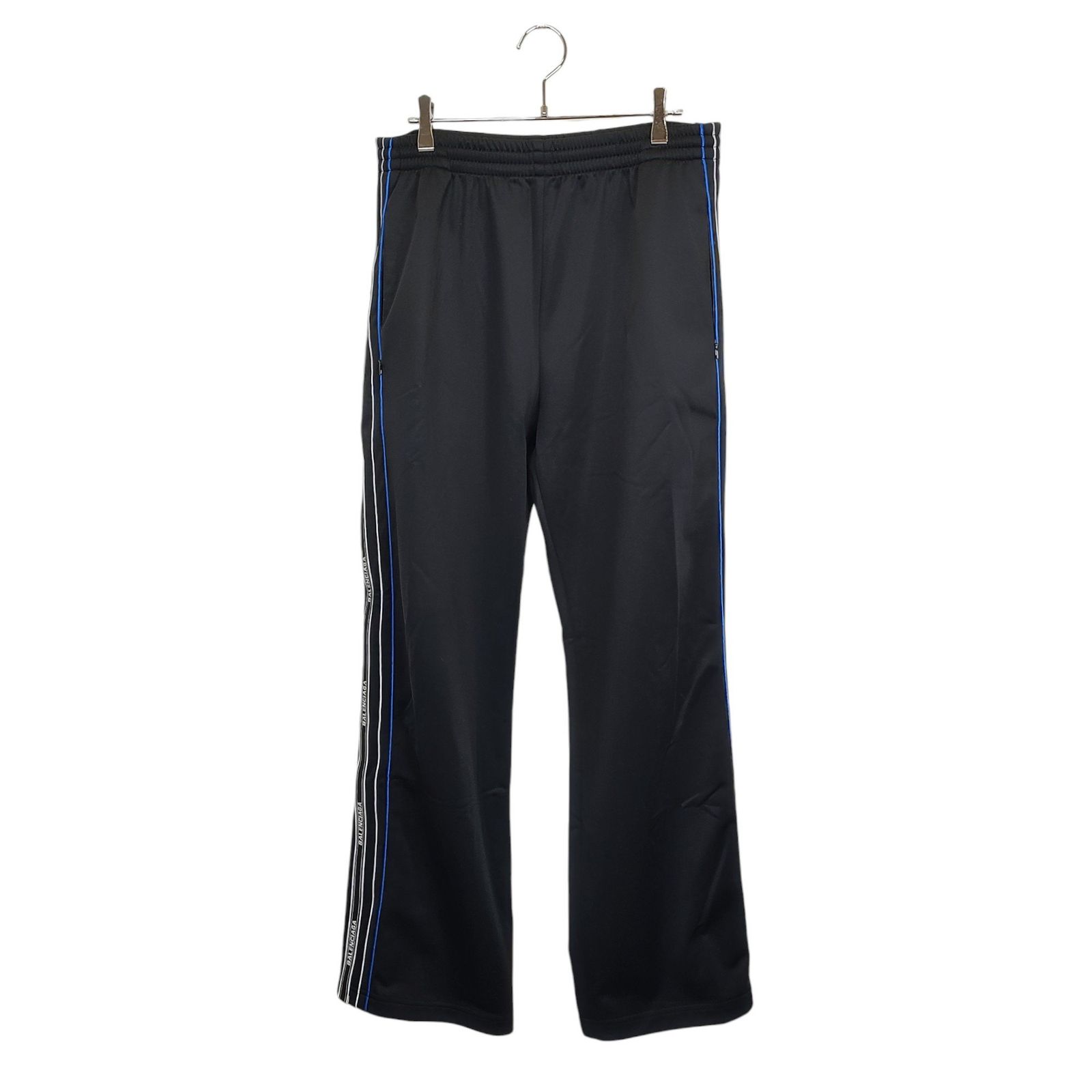 BALENCIAGA バレンシアガ 23AW Stripe Tracksuit サイドライン ロゴ トラック パンツ 583837 TEV24 48 ブラック|ブルー
