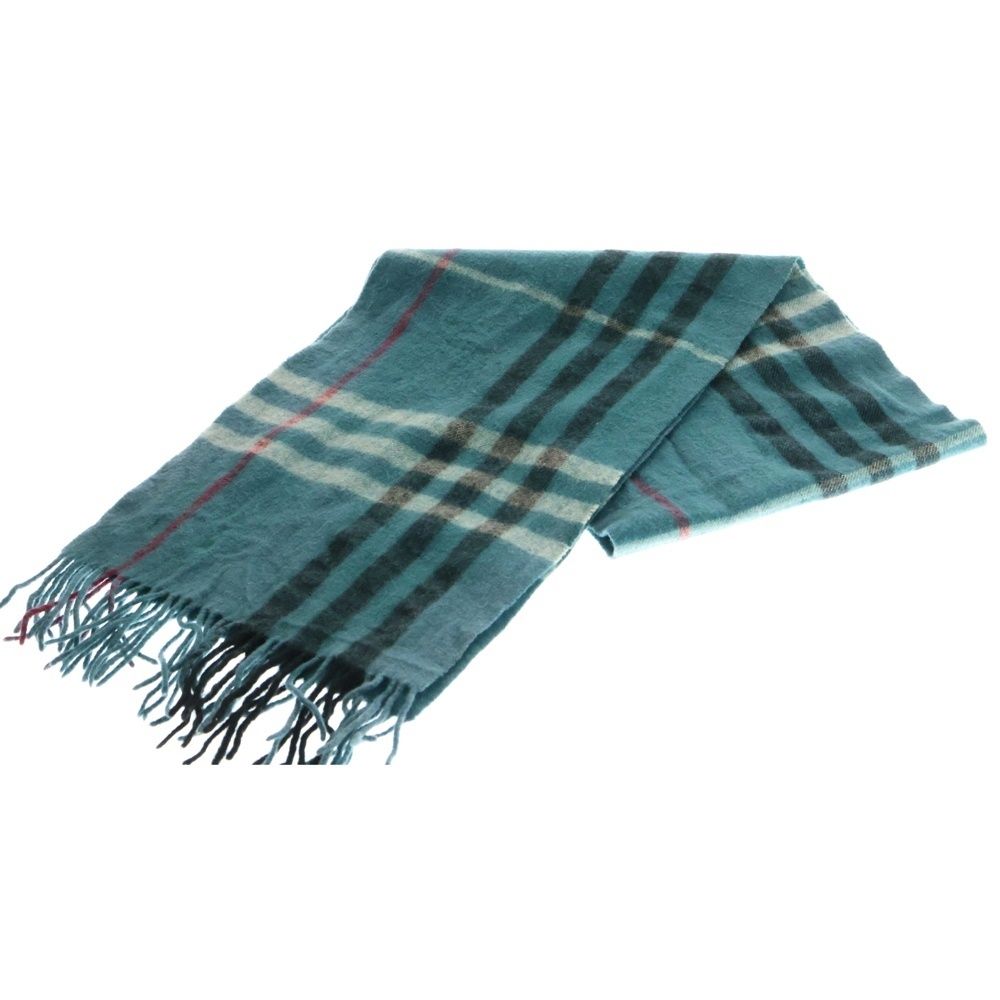 BURBERRY バーバリー ノバチェック カシミア ウール マフラー ブルー