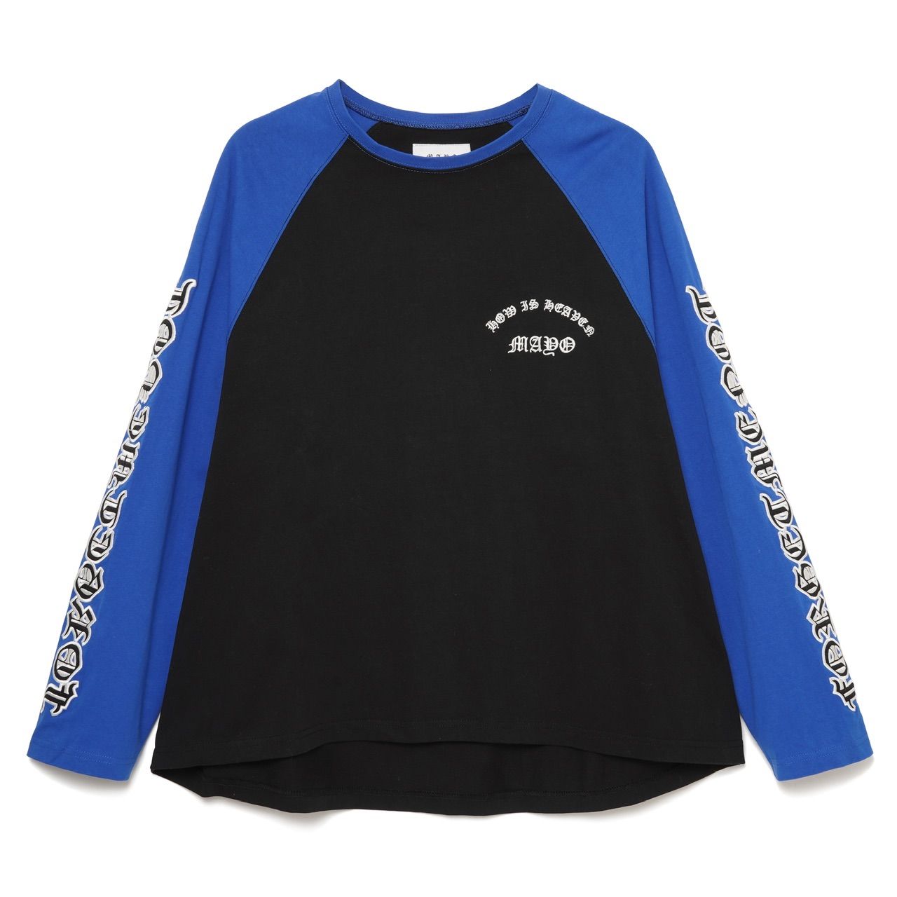 Forget Me Not Skull Embroidery Raglan Long Sleeve Tee メイヨー 