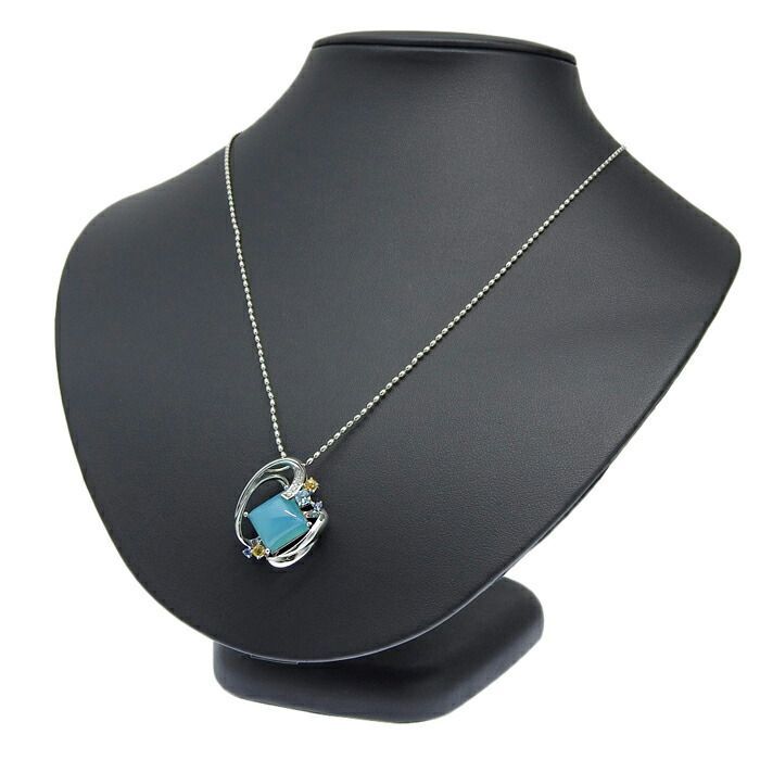 クリスティーナハン カルセドニー・ダイヤモンドネックレス・ペンダント 7ct 0.06ct Christina Han クリスティーナハン カルセドニー