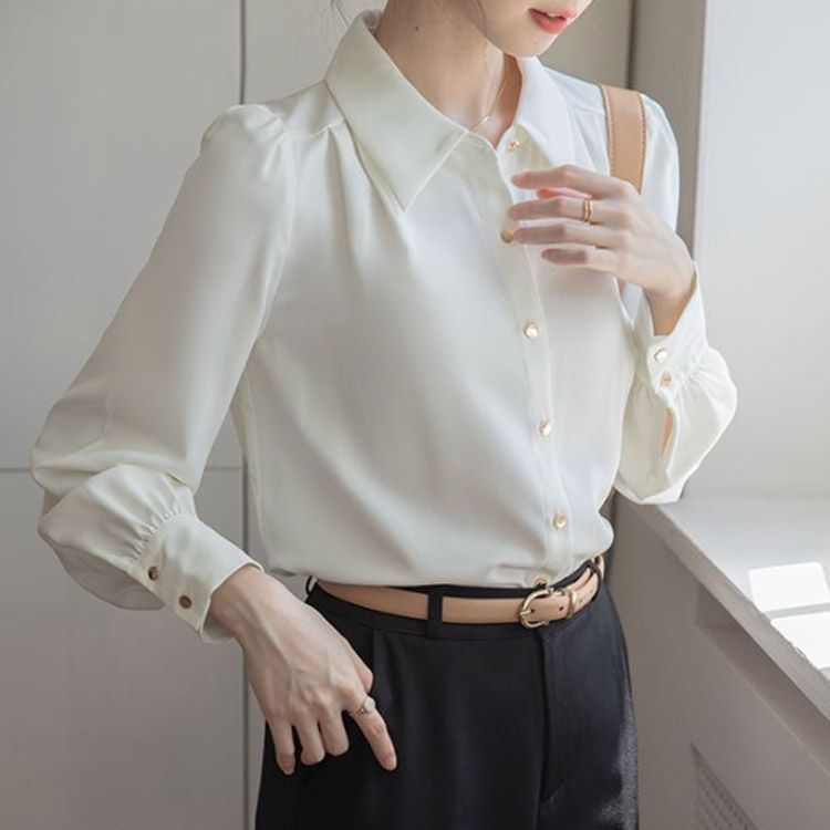 ブラウス レディース 春秋 オシャレ シャツ 白シフォンブラウス きれいめプリント オフィスブラウス 長袖トップス 大人通勤OL ゆったりシャツ ブラウス レディース おしゃれ オフィス トップス シャツ 長袖