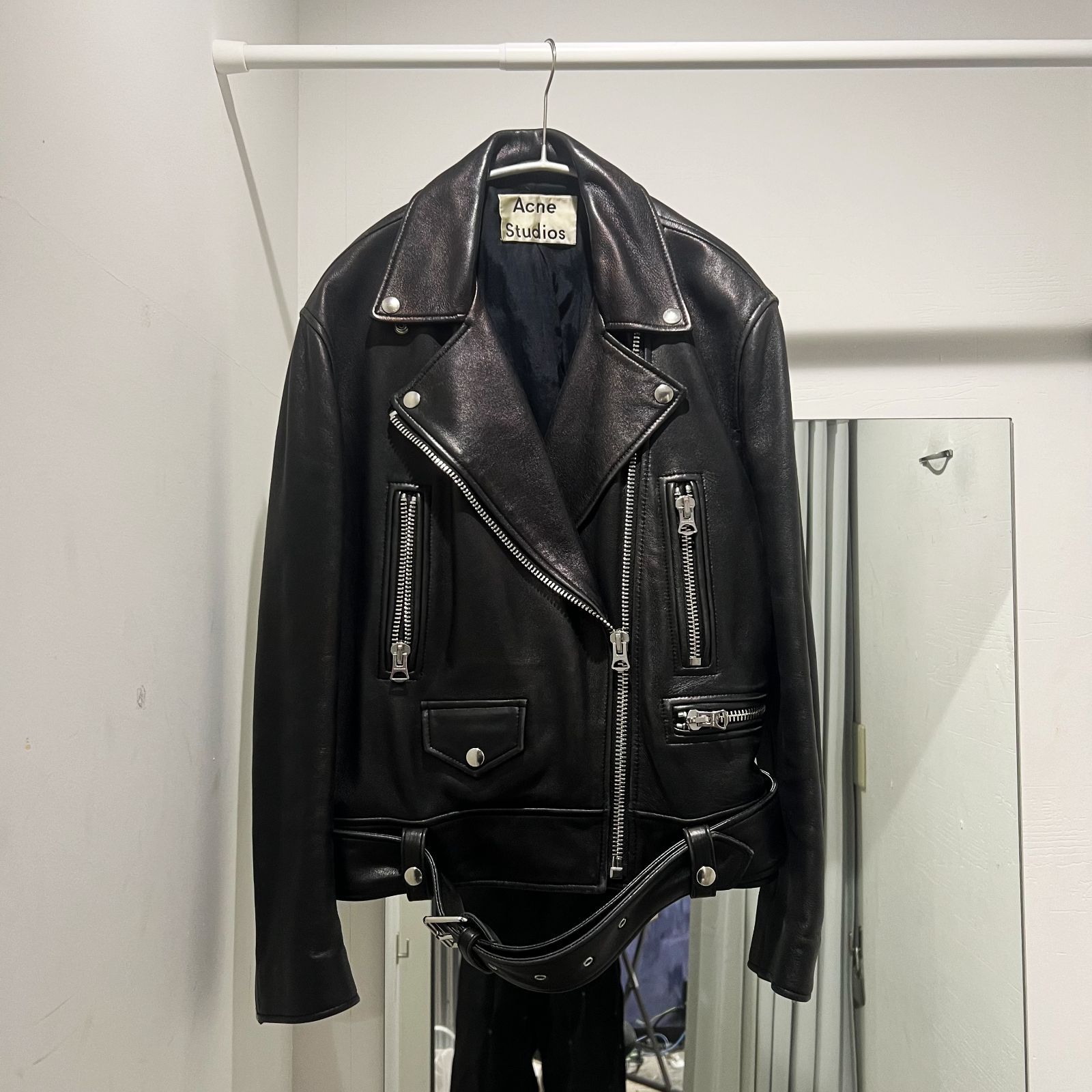 Acne Studios アクネストゥディオズ 17SS Merlyn Leather Jacket ラムレザー ライダースジャケット ブラック  size34【中目黒R10】 - メルカリ