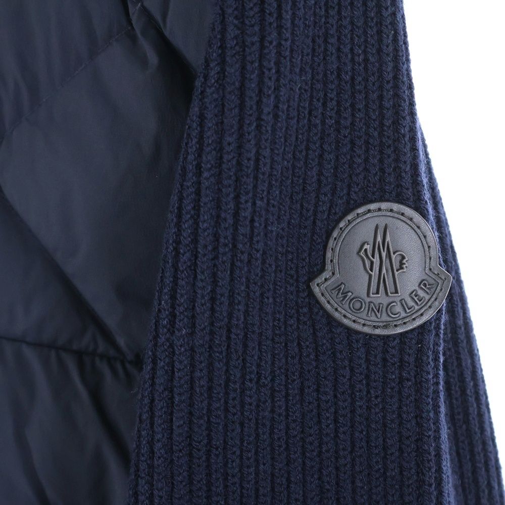 美品　モンクレール　MONCLER ダウン　切替ダウン ロゴワッペン　ネイビー MONCLER (モンクレール) 20AW CARDIGAN TRICOT ニット切り替え