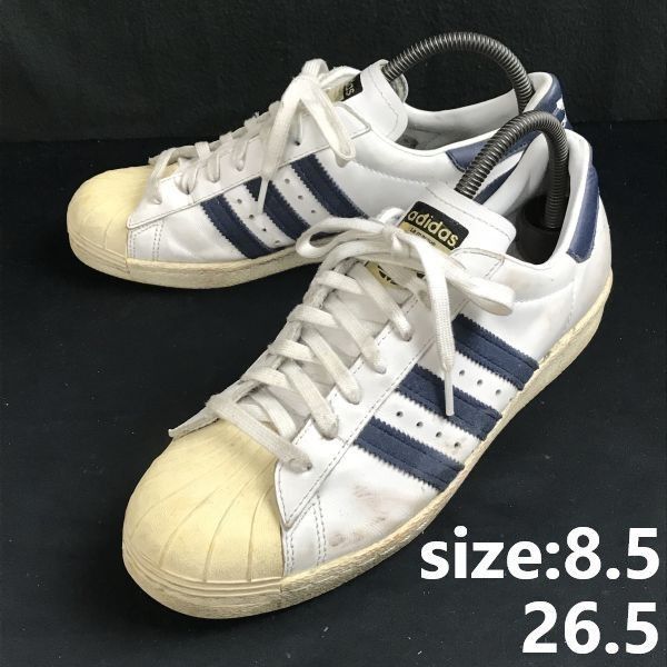 adidas/アディダスSUPERSTAR 80S/ローカットスニーカー【size:8.5/26.5/white×navy】sneakers/Shoes/trainerssA-016
