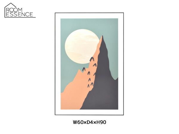 東谷 アートパネル 山 月 イラスト アートキャンバス おしゃれ 壁掛け W60×D4×H90 ART-199A あずまや メーカー直送