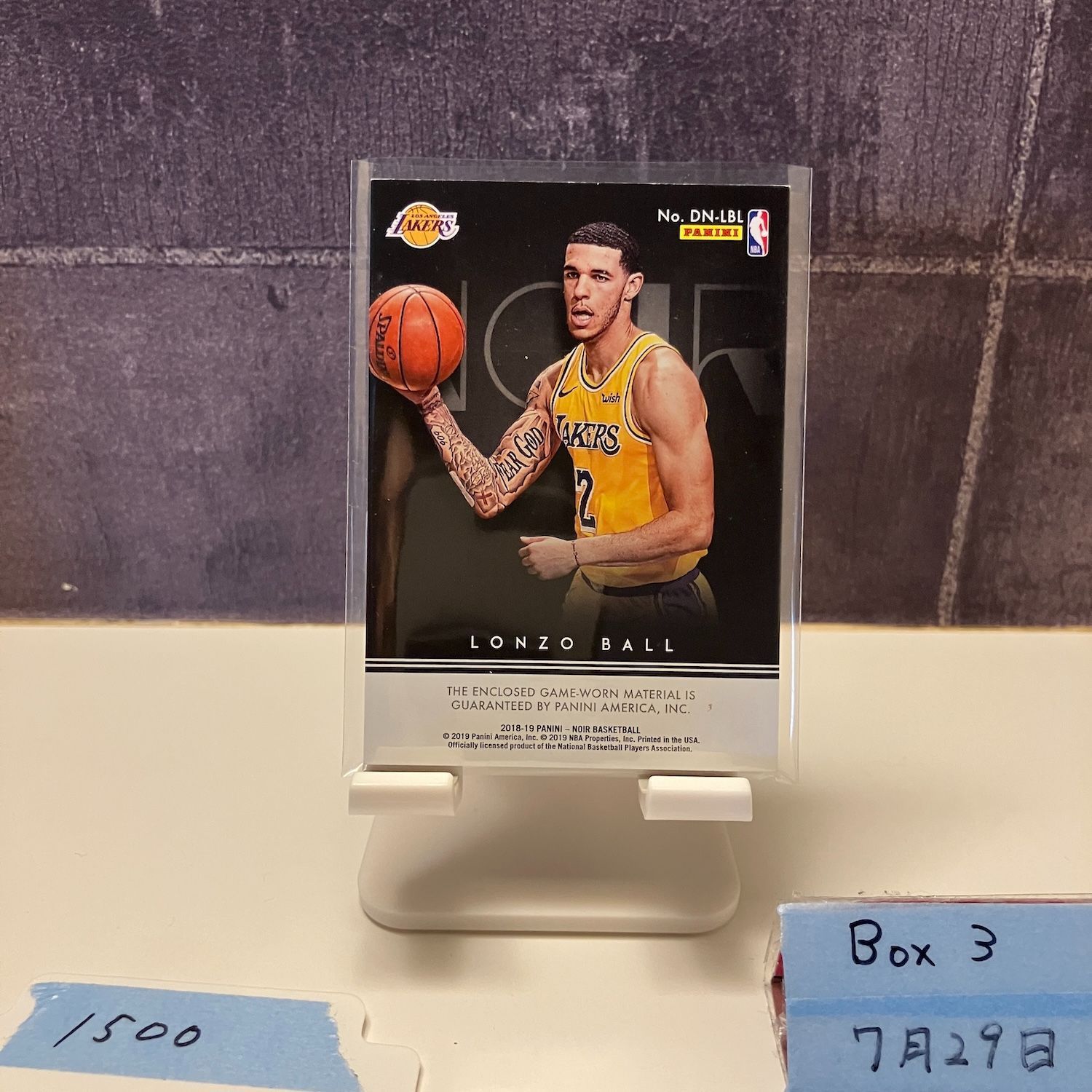 2018-19 Panini Noir Lonzo Ball 28/65 Lakers Dish Night