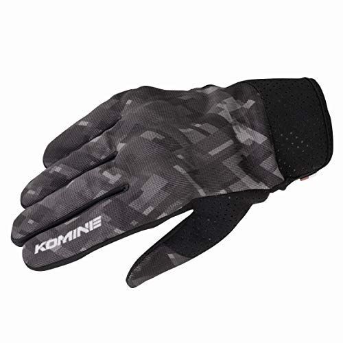 L_Plaid Black コミネ(KOMINE) バイク用 プロテクトライディングメッシュグローブ Plaid Black L GK-233 1231 春夏秋向け メッシュ素材