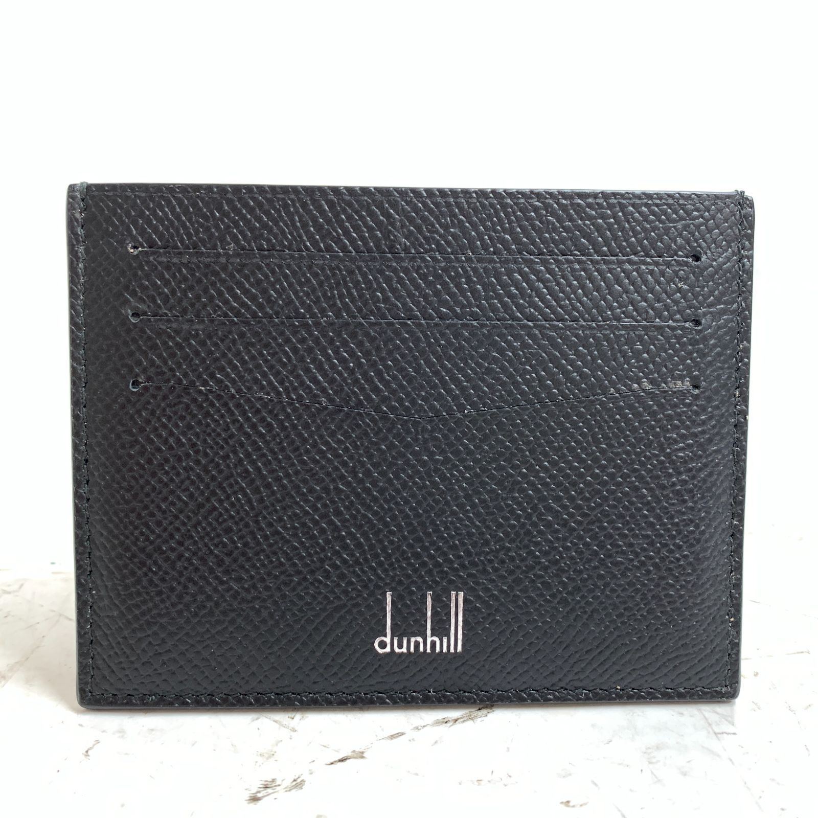 f001 C 美品 ダンヒル Dunhill レザー カードケース パスケース 黒 