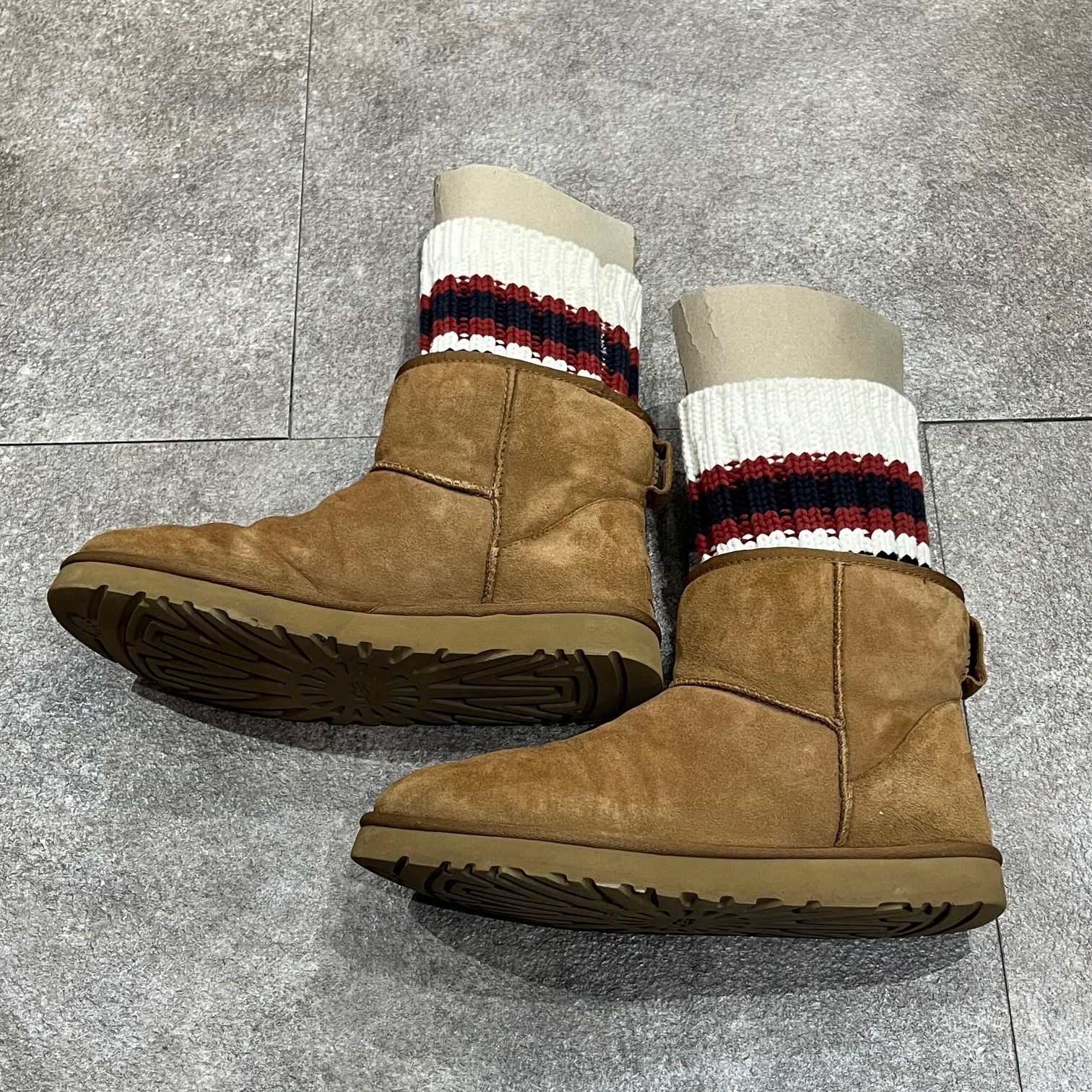 Sacai UGG KNIT CLASSIC MINI 2 ソックレイヤード ムートン ブーツ アグ サカイ 1102990 29cm 61827A  - メルカリ