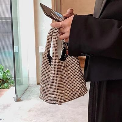 キラキラ ビジュー ハンドバッグ バケットバッグ 手持ち 肩掛け 新色入荷！！】バケットバッグ キラキラ ビジュー ハンドバッグ