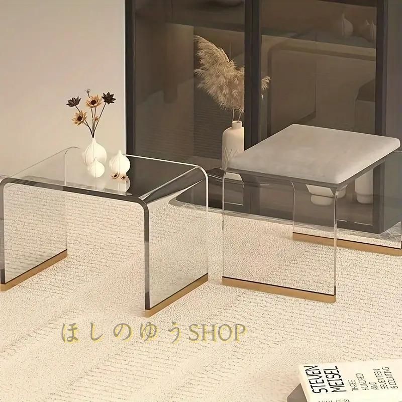 ??サイドテーブル スツール 韓国インテリア ソファテーブル アクリル シンプル モダン おしゃれ シンプル かわいい 透明 ディスプレイ 棚 コ