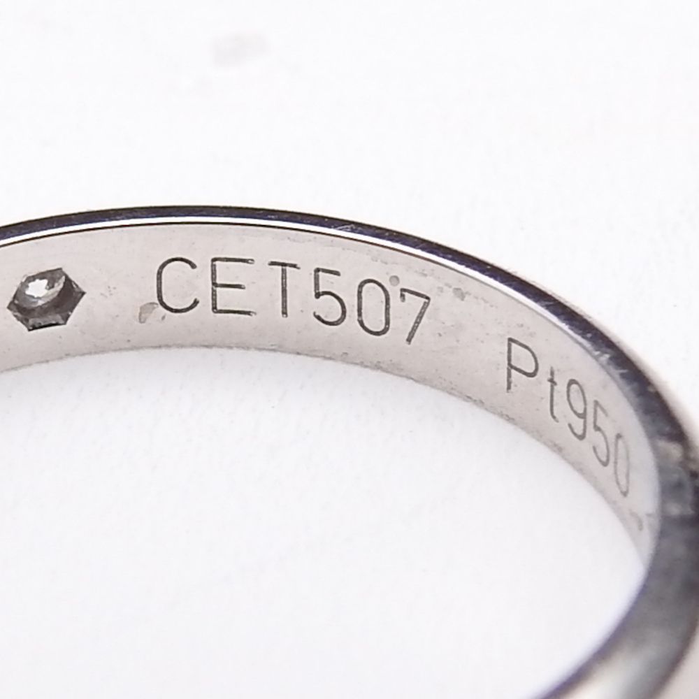 CartierカルティエPT950 6号プラチナリング刻印ありミニマルデザイン CartierカルティエPT950 6号プラチナリング刻印ありミニマルデザイン