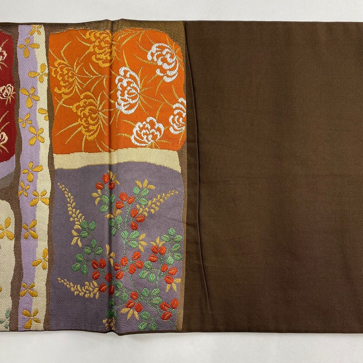 袋帯 美品 秀品 関西仕立て 京百景 建物 草花 刺繍 本金引箔