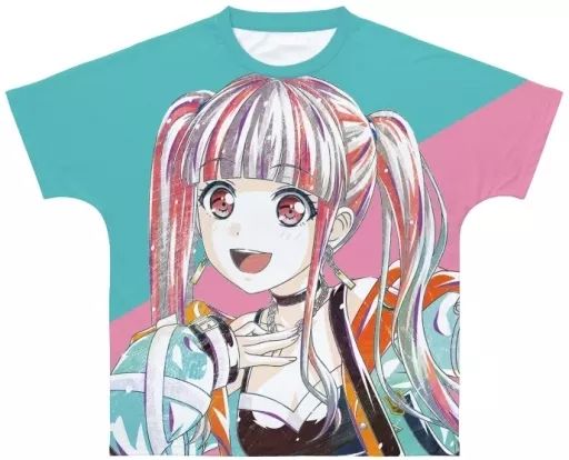 【中古】Tシャツ パレオ/鳰原令王那 Ani-Art 第4弾 フルグラフィックTシャツ グリーン×ピンク ユニセックスLサイズ 「BanG Dream! ガールズバンドパーティ!」