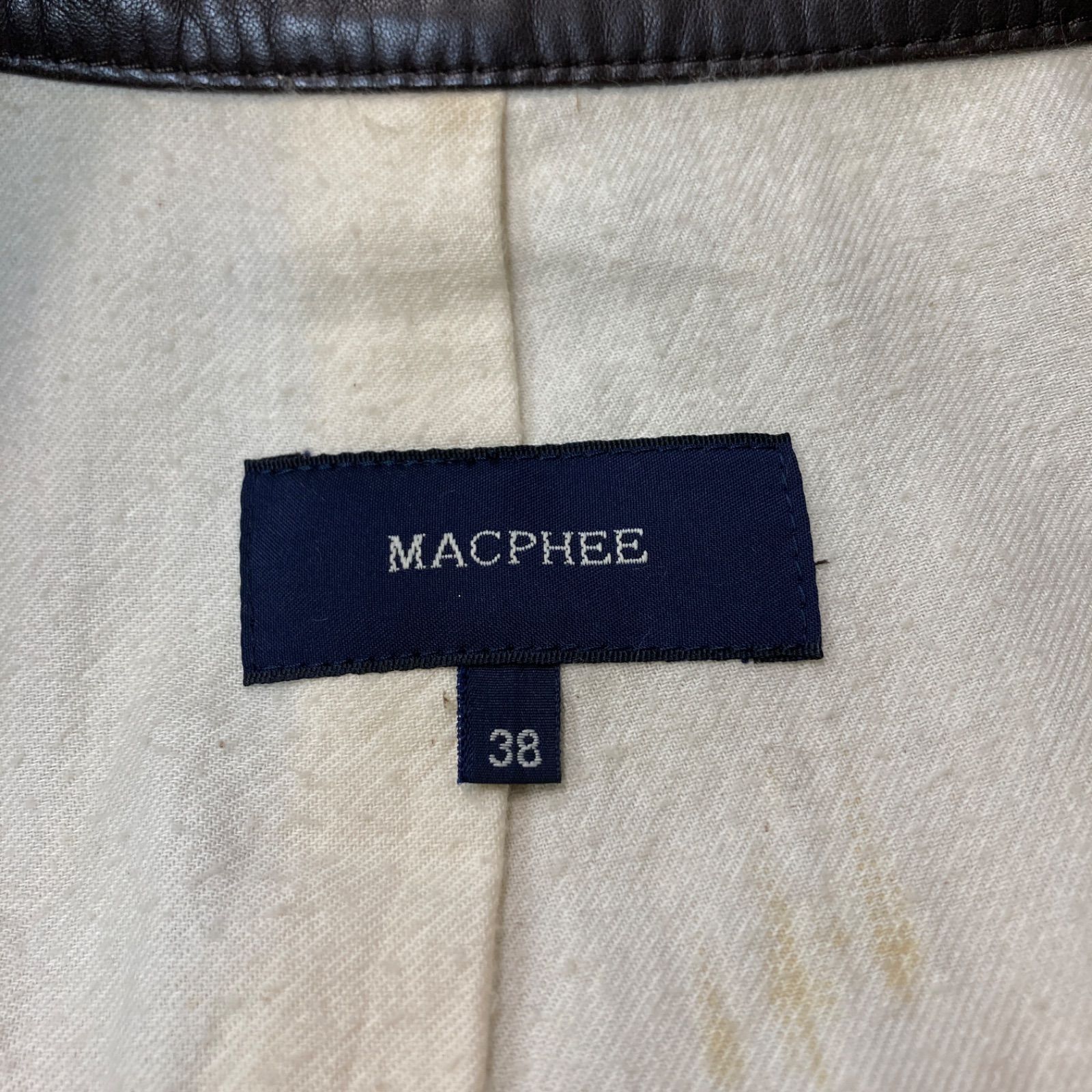 MACPHEE ジャケット コート アウター ブラウン 38【CT1125】 MACPHEE マカフィー ジャケット コート アウター ブラウン