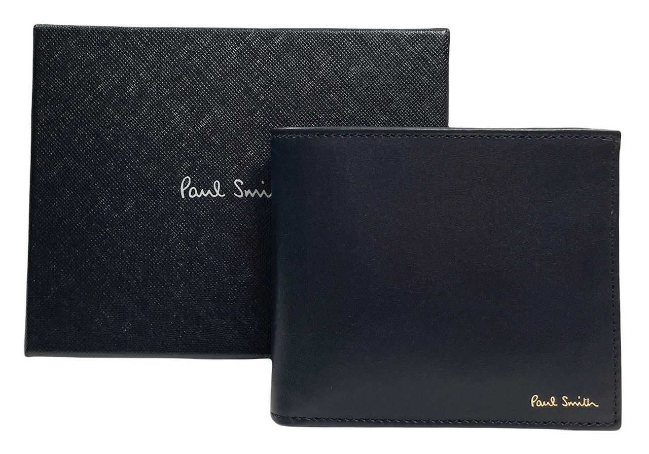 新品同様 Paul Smith 財布 二つ折り マルチストライプ ブラック - メルカリ