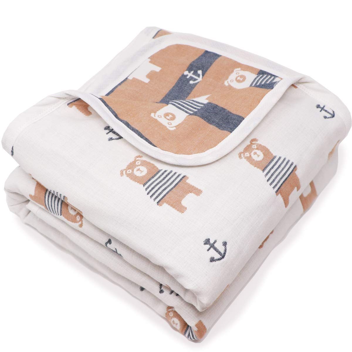 在庫セール 出産祝い 赤ちゃん ベビー ベビー タオルケットお昼寝 L トドラー 保育園 トドラーケット ガーゼケット 白 6重 CUPS LILY