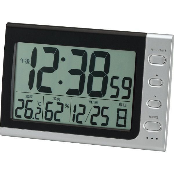 アデッソ 電波時計 NA-816 | 23-0273-042 雑貨 インテリア 日用雑貨 置き時計 時計 電波時計 スヌーズ機能 アラーム プレゼント オススメ 便利 オシャレ シンプルデザイン 玄関 リビング ダイニン
