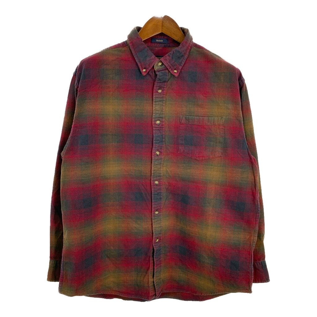 90s ペンドルトン XL ボードシャツ オンブレチェック シャドー 赤