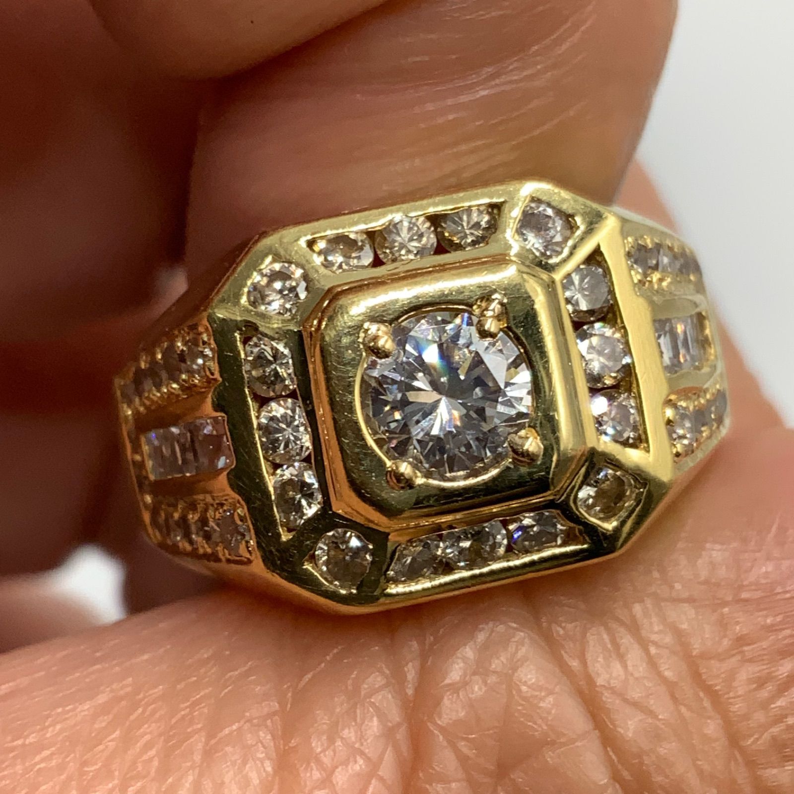 K18K 18金 印台 ダイヤモンドリング 6.7g 0.528ct 1ct 約14号 - メルカリ