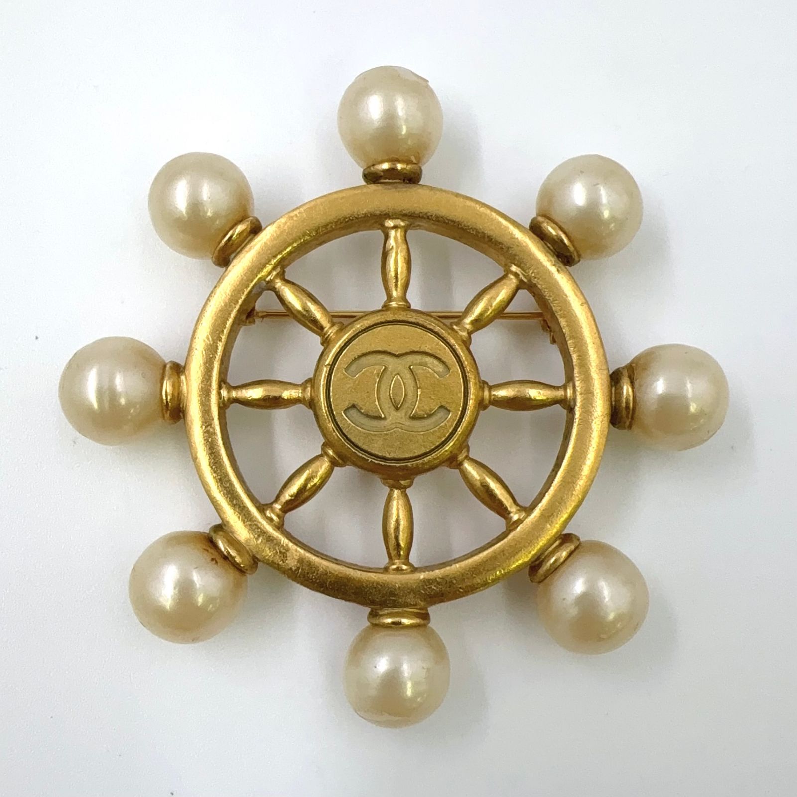 シャネル ココマーク ブローチ ゴールド 船舵