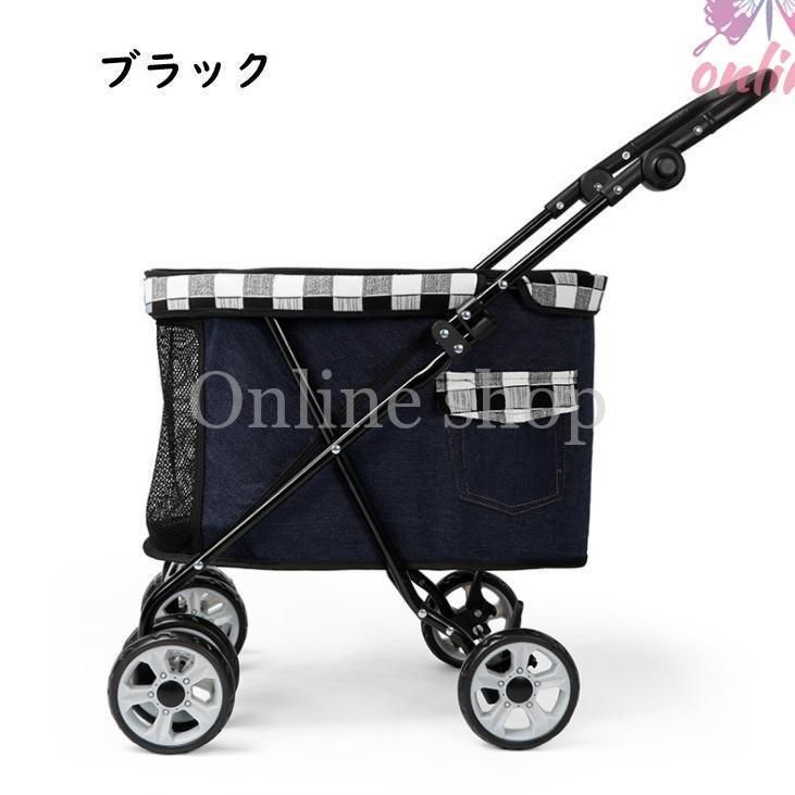 ペットカート ４輪 折りたたみ ペットカート 犬 猫 ネコ ドックカート ペットバギー 軽量 スリム 小さめ コンパクト かわいい