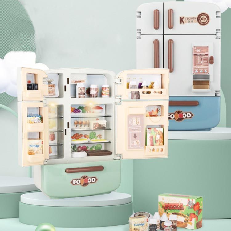 冷蔵庫 おままごとセット 17点セット 4ドア左右開き 自販機機能