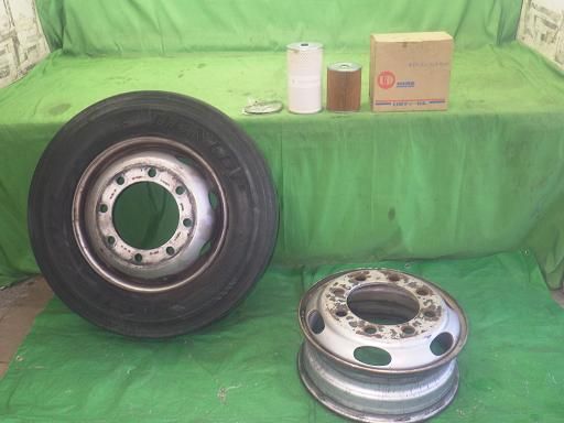 【中古】トラック用 スチールホイール 2本 19.5インチ
