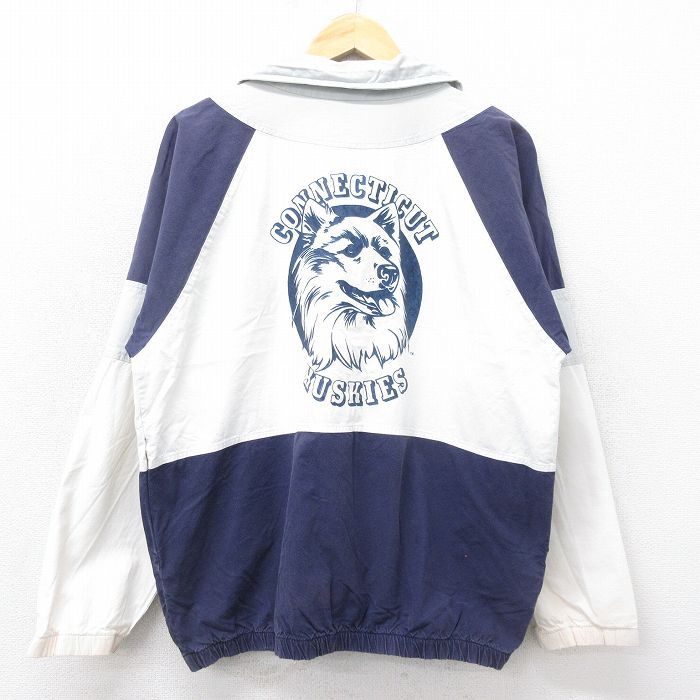 L/古着 長袖 ハーフジップ ジャケット メンズ 80s コネチカットハスキーズ ラグラン コットン タロン 白他 ホワイト spe 24sep11 中古 アウ