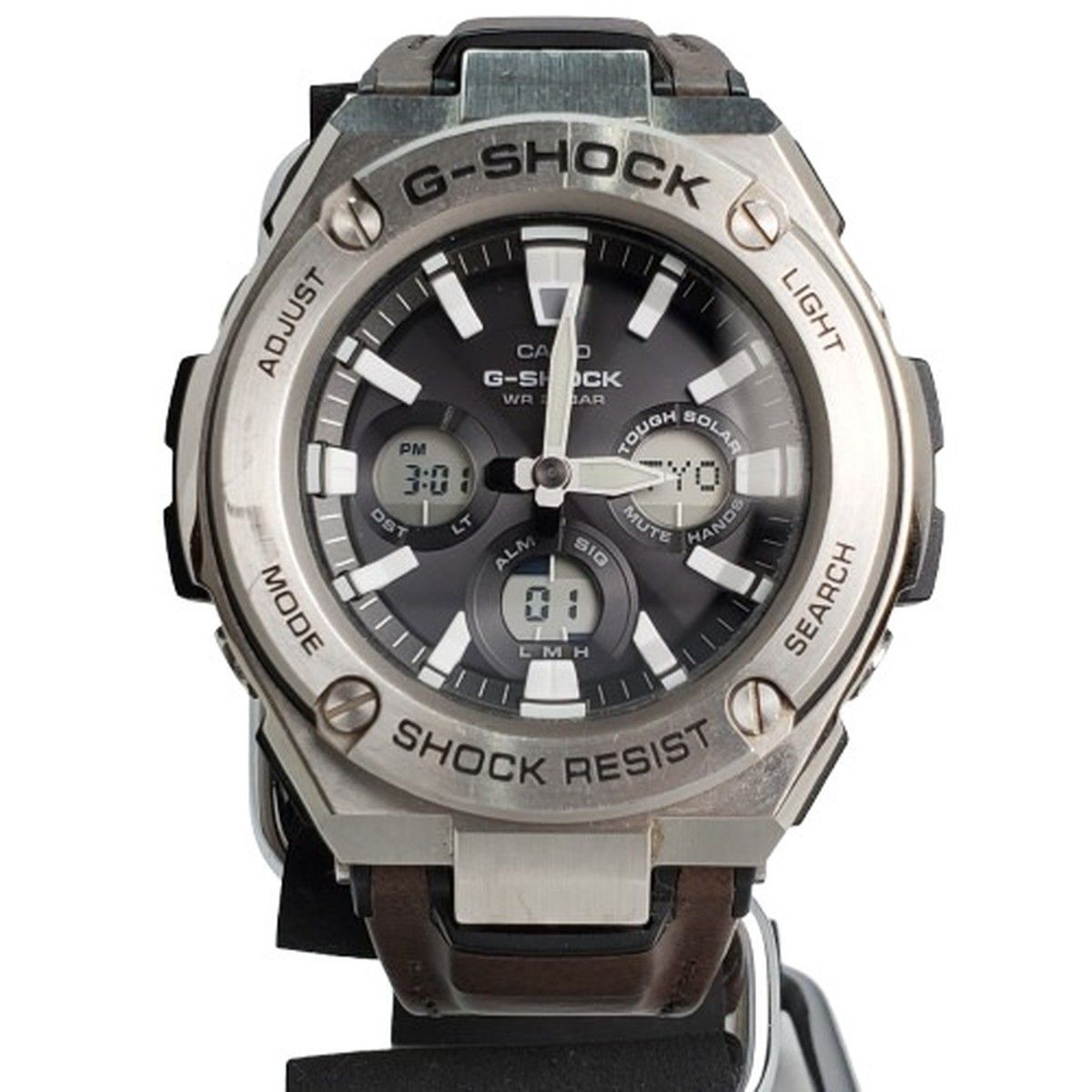 G-SHOCK ジーショック CASIO カシオ 腕時計 GST-S330L G-STEEL Gスチール アナデジ デジアナ レザーベルト 皮革 メンズ タフソーラー