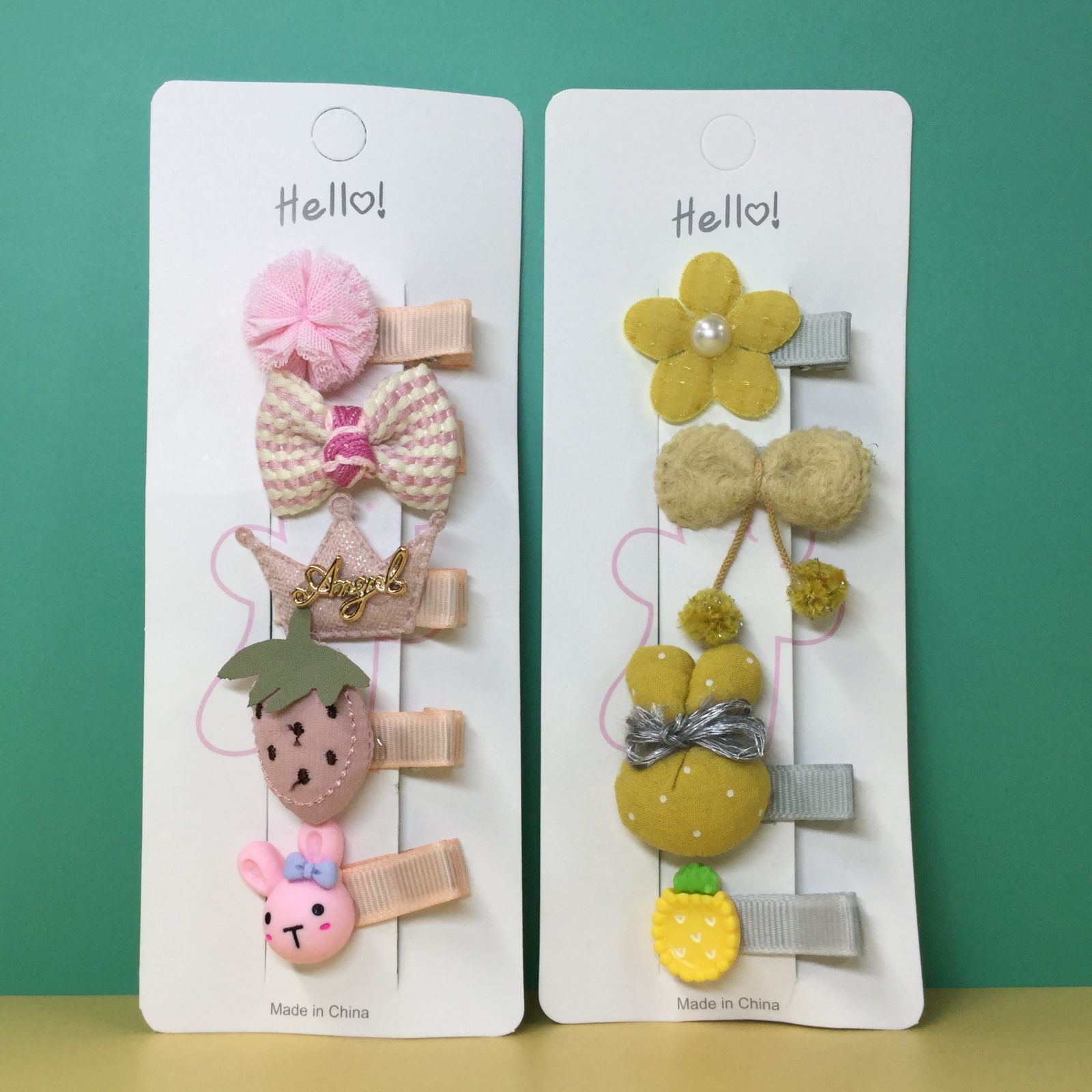 9個セット　新品未使用　ヘアクリップイエロー系 9個セット新品未使用ヘアクリップイエロー系