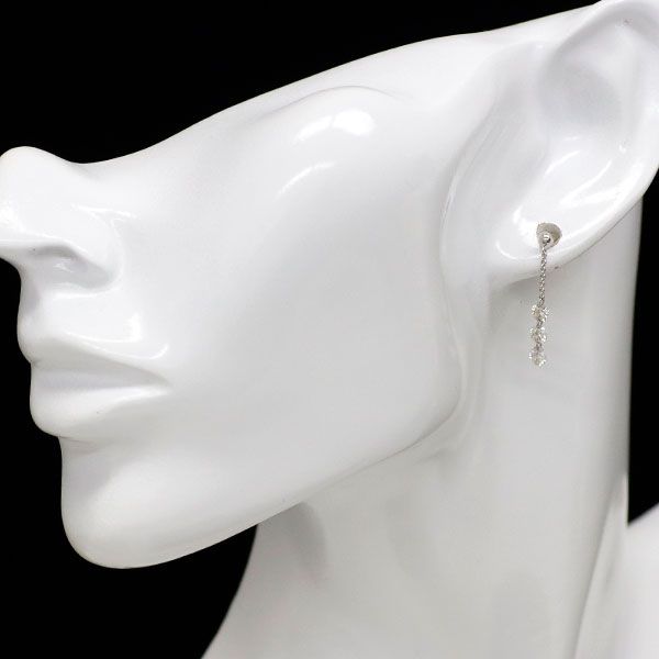 K14WG/ Pt900 ダイヤモンド ピアス 1.00ct スリーストーン - メルカリ 
