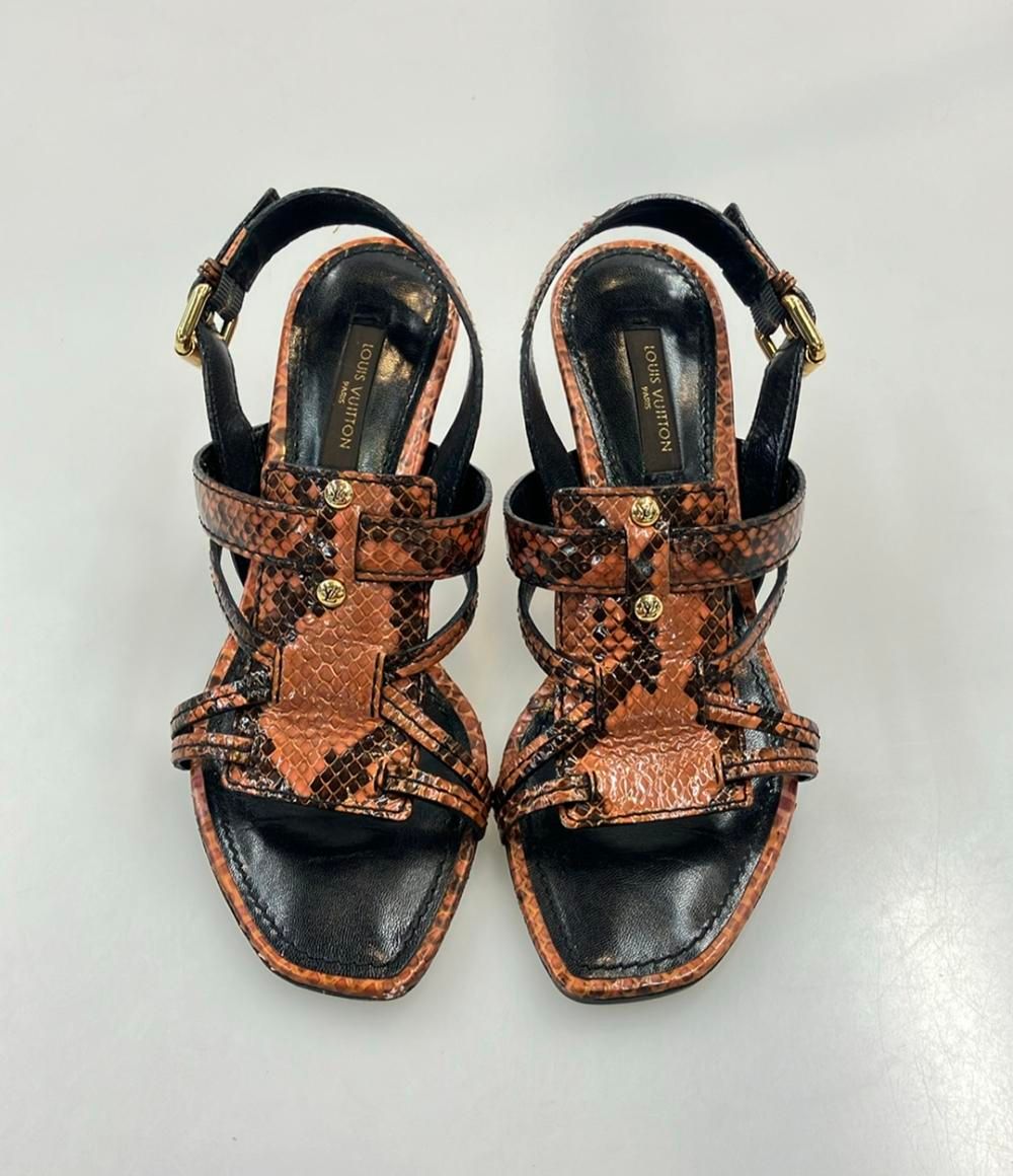 ストラップサンダル パイソン柄