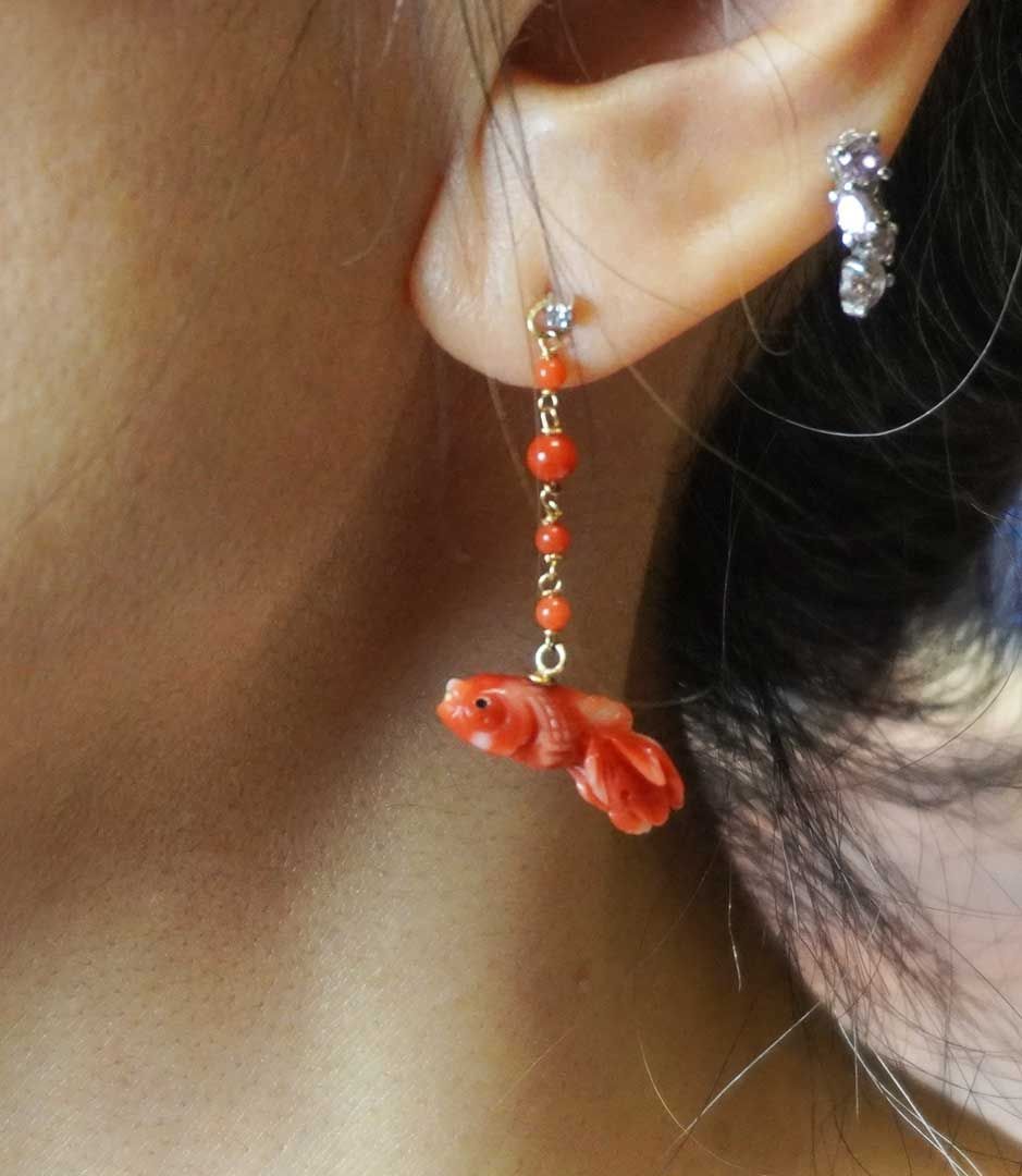 サンゴ 金魚 K18 ピアスジャケット Coral Goldfish K18 Piecing - メルカリ