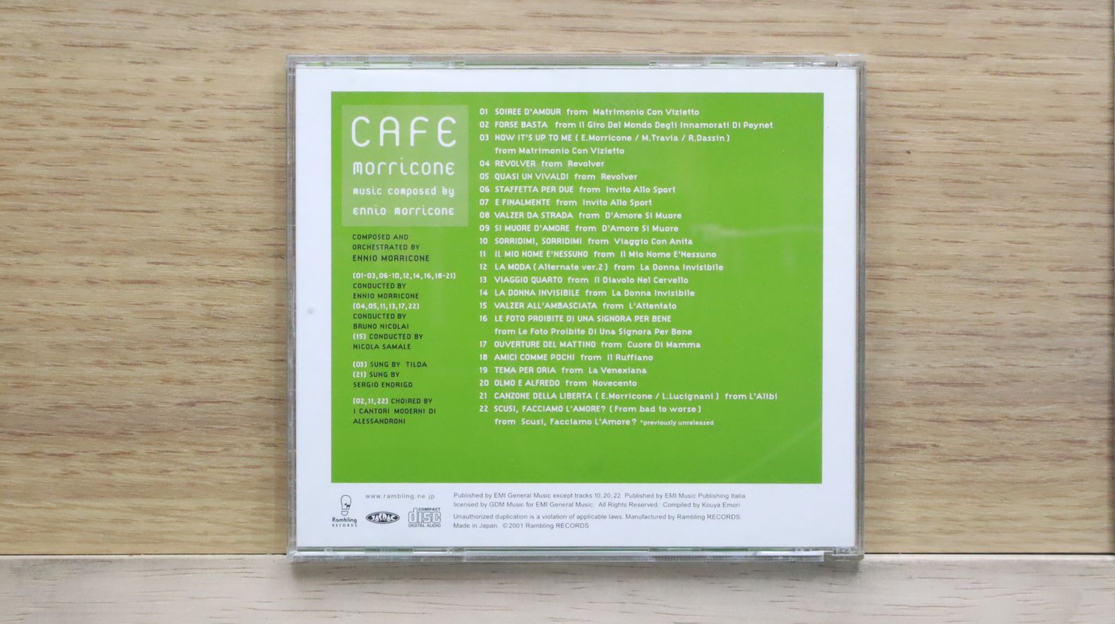 音楽：エンニオ・モリコーネ／『CAFE morricone』国内盤