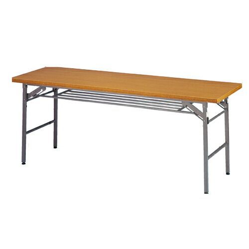 折りたたみテーブル W180cm 棚付き チーク D45cm  61-339-1-1 