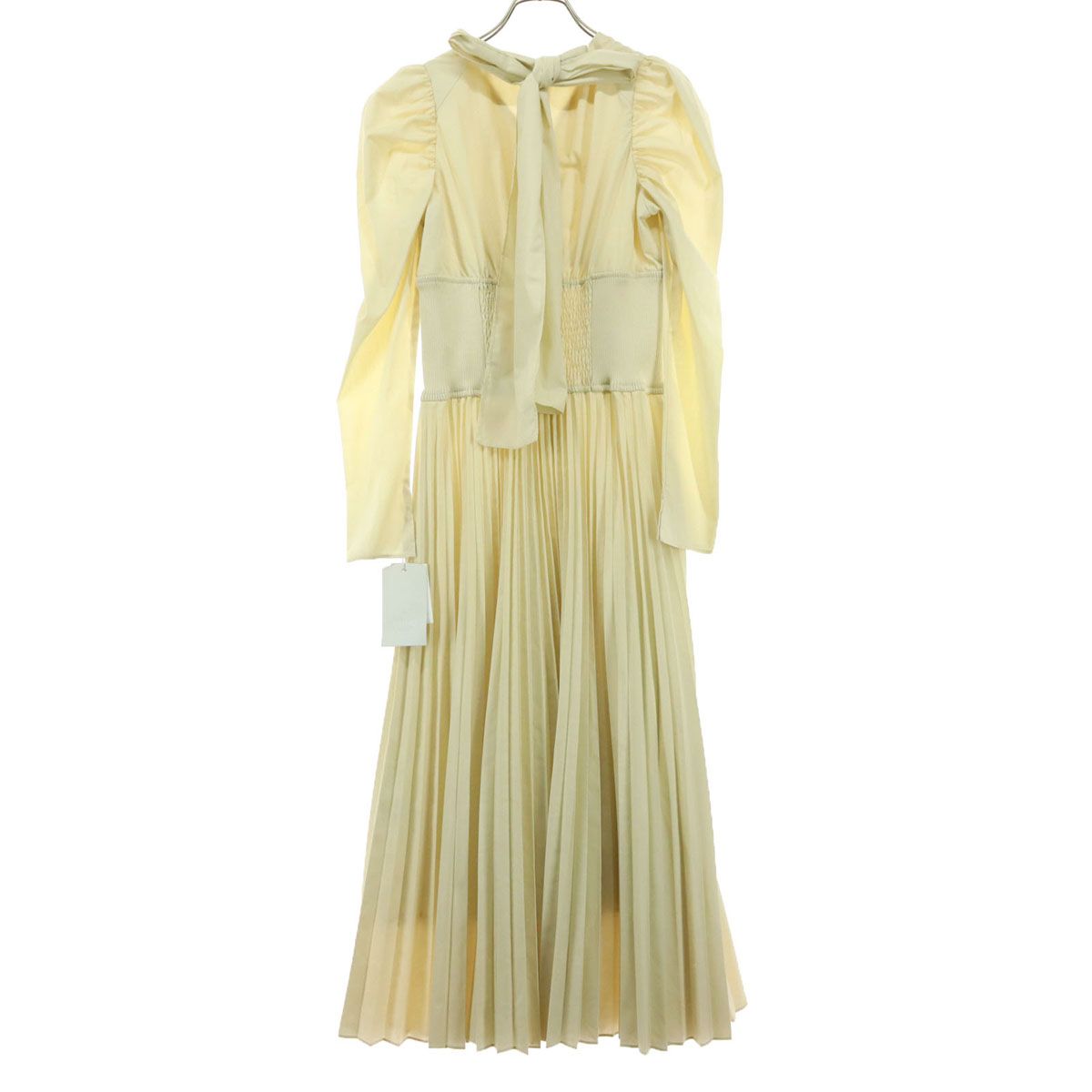 CELFORD セルフォード 長袖 ロングワンピース 36 ホワイト系 プリーツスカート レディース 古着