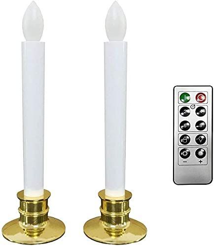 zmayastar 電池式 LED ろうそく オレンジ リモコン付き の 灯り火を使わないので安全電気ろうそく 安心のろうそ（2セット リモコン付き） LED-400
