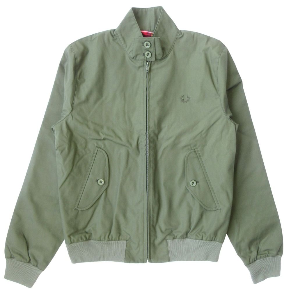 FRED PERRY フレッドペリー Harrington Jacket ハリントン ジャケット ブルゾン ジャンパー J7412 サイズ10 カーキ レディース 古着