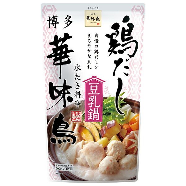 トリゼンフーズ 博多華味鳥 鶏だし豆乳鍋 600g×12袋入× 2ケース ｜ 豆乳 鍋 スープ だし 調味料