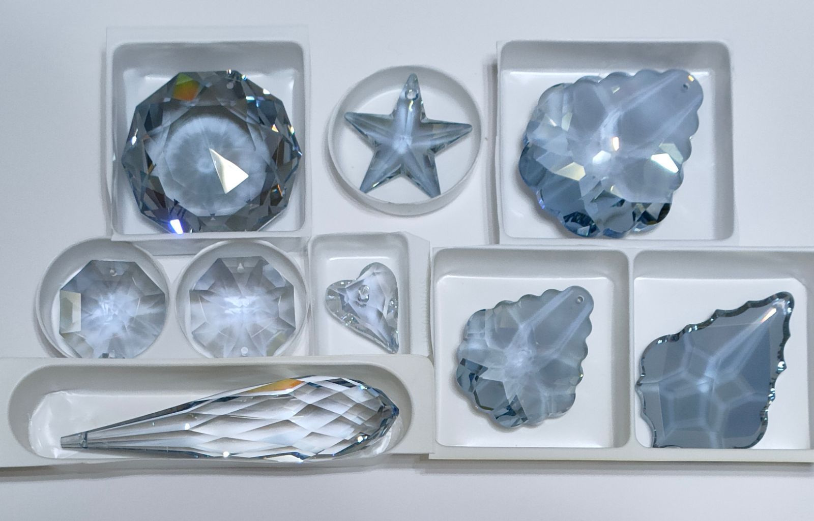 キラキラ ロココ調 ブルー系 スワロフスキー ピアス イヤリング